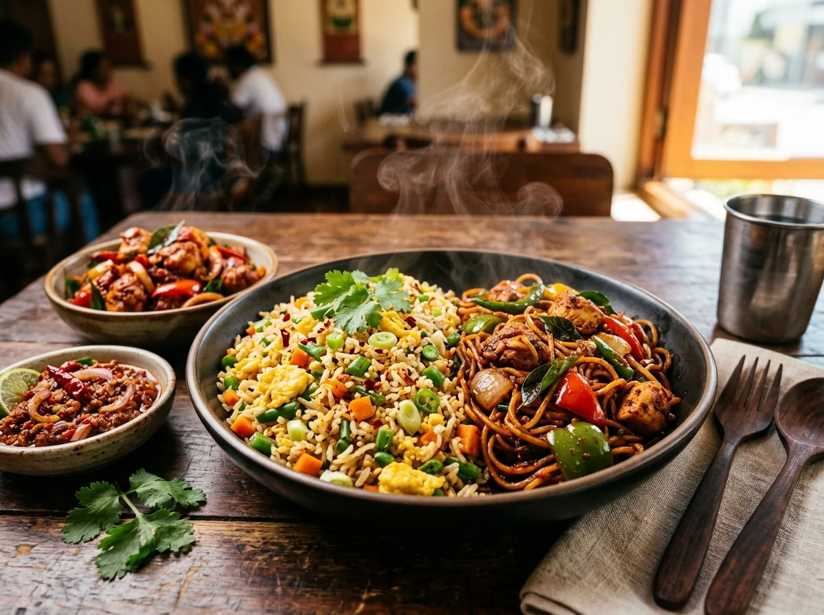 Sri Lankan Fried Rice and Devilled Noodles