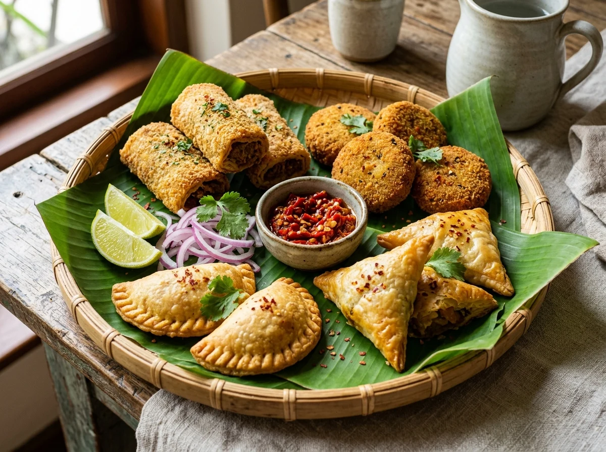 Traditional Sri Lankan Short Eats Platter